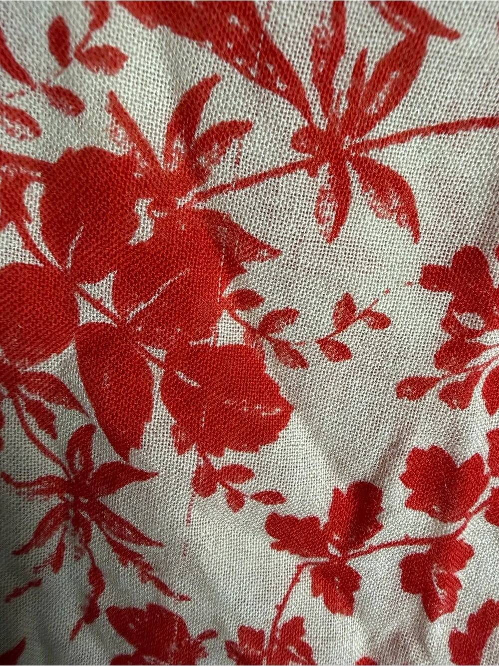 J. Crew Red Floral Lightweight Wrap Scarf 100% Wool